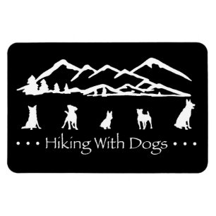 Hiking met Dogs Flex Magnet-Black Magneet
