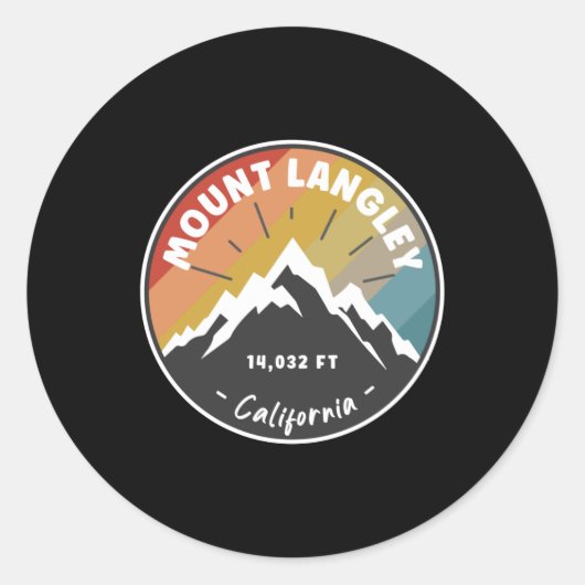Hiking Mount Langley California Ronde Sticker (Voorkant)