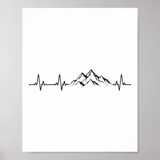 Hiking Mountain Heartbeat Poster (Voorkant)