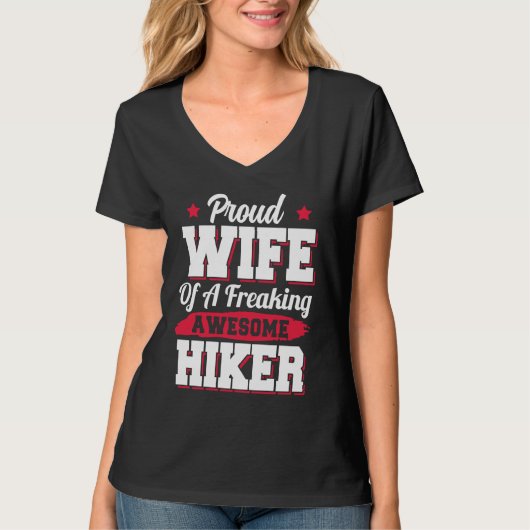 Hiking Mountain Hike Hiker Wife T-shirt (Voorkant)