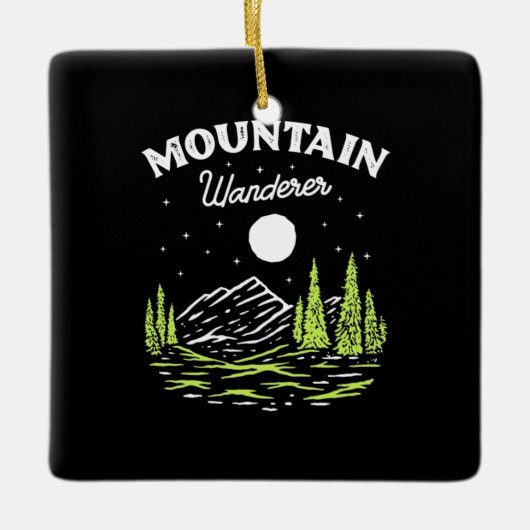 Hiking Mountain Wanderer Keramisch Ornament (Voorkant)