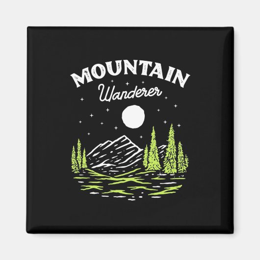 Hiking Mountain Wanderer Magneet (Voorkant)