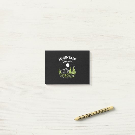 Hiking Mountain Wanderer Post-it® Notes (Op bureau)