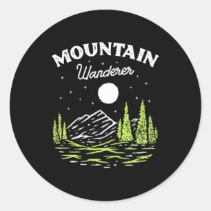 Hiking Mountain Wanderer Ronde Sticker