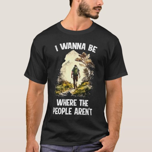 Hiking mountaineer no people peace alone walking   t-shirt (Voorkant)