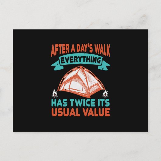 Hiking - na een dag lopen briefkaart (Voorkant)