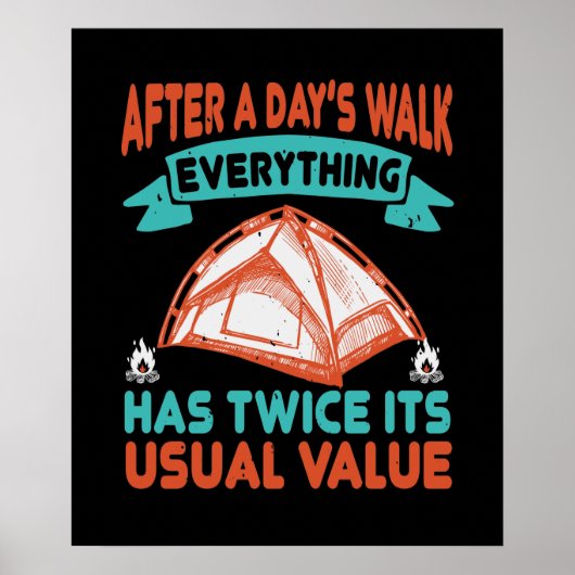 Hiking - na een dag lopen poster (Voorkant)