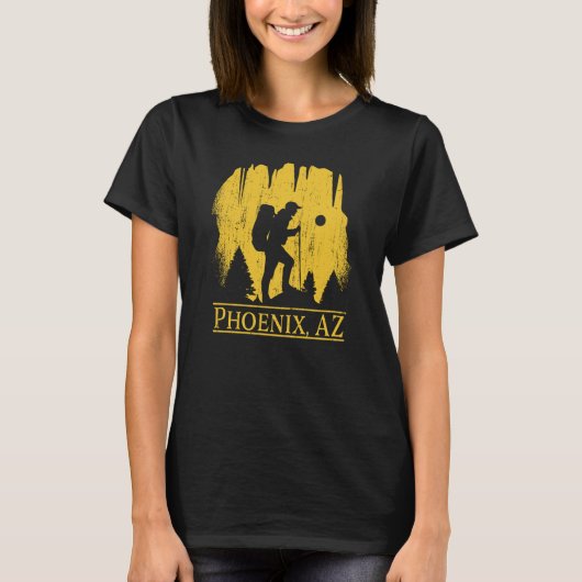 Hiking Phoenix Arizona US State Hiker Trip Souveni T-shirt (Voorkant)