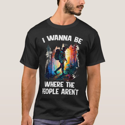 Hiking pilgers no people peace alone walking t-shirt (Voorkant)