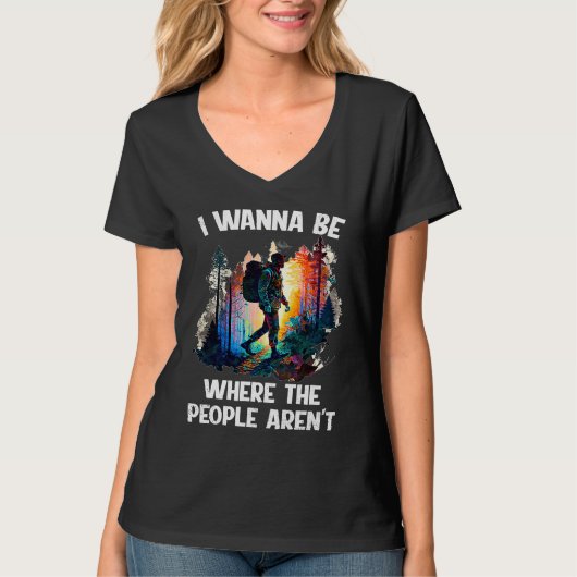 Hiking pilgers no people peace alone walking t-shirt (Voorkant)