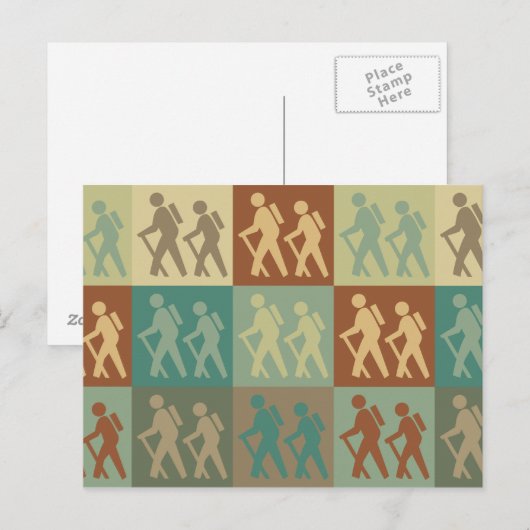 Hiking Pop Art Briefkaart (Voorkant / Achterkant)