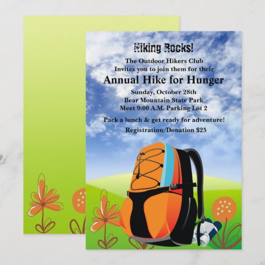 Hiking Rocks - Uitnodiging (Voorkant / Achterkant)