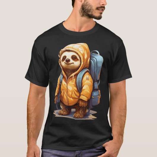 Hiking Sloth Landscape T-shirt (Voorkant)