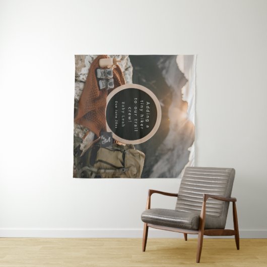 Hiking Thema Zwangerschapsaankondiging Wandkleed (In Situ (horizontaal))