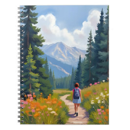 Hiking Trail Mountain Nature Landscape Watercolor Notitieboek