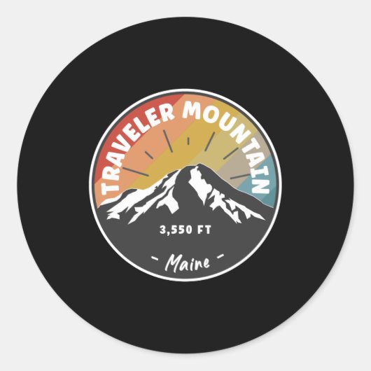 Hiking Traveler Mountain Maine Ronde Sticker (Voorkant)