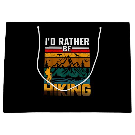 Hiking Vacation Hike Mountain Graphic Groot Cadeauzakje (Voorkant)