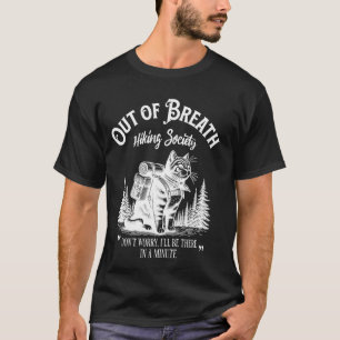 Hiking Vereniging Zonder Adem, Grappige Kat Wandel T-shirt