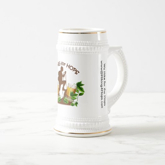Hiking voor Hop 22 oz Beer Stein Bierpul (Voorkant rechts)