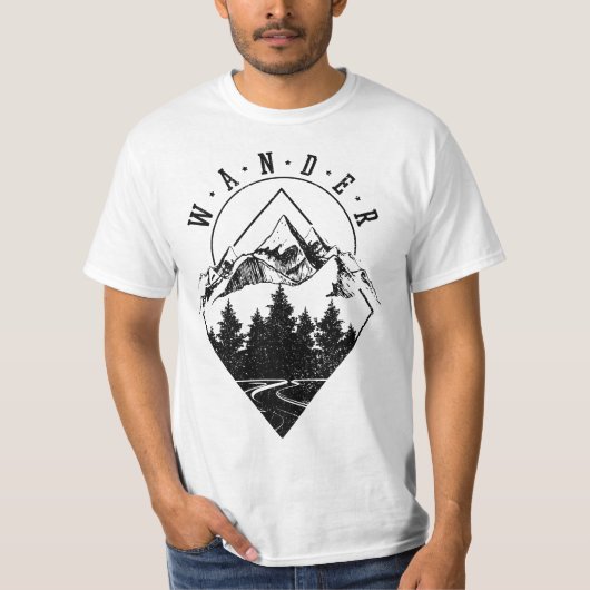 Hiking Wander Mountains Nature Camping Camper Hike T-shirt (Voorkant)