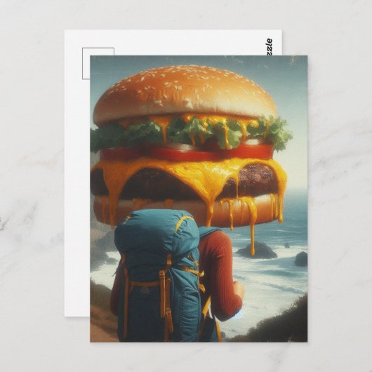 Hiking With a Cheeseburger on My Mind Briefkaart (Voorkant / Achterkant)