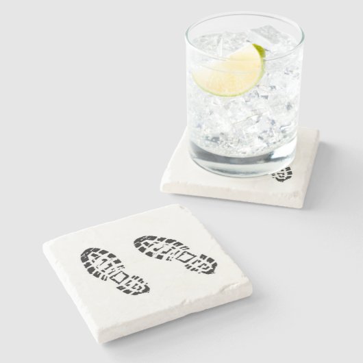 Hikke Boots - Voetafdrukken - Steen Onderzetter (Zijkant)