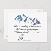 Hikkende bergen Universe whiskers Welkom thuis Briefkaart (Voorkant / Achterkant)