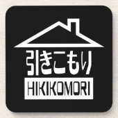 Hikomori 引 こ り Japanse recluse Bier Onderzetter (Voorkant)