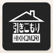Hikomori 引 こ り Japanse recluse Kartonnen Onderzetters (Voorkant)