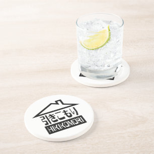 Hikomori 引 こ り Japanse recluse Zandsteen Onderzetter