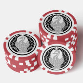Hikosaburo I Kabuki Crest Tsuru no Maru Mon Poker Chips (Opstapeling)