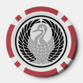 Hikosaburo I Kabuki Crest Tsuru no Maru Mon Poker Chips (Achterkant)