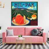 Hil Pak Oranje Label Lindsay, CA Canvas Afdruk (Insitu (Woonkamer))
