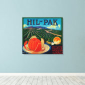 Hil Pak Oranje Label Lindsay, CA Canvas Afdruk (Insitu (Houten vloer))