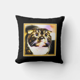 Hilarieuze foto van een grappige kat. Bestel nu Kussen