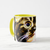 Hilarieuze foto van een grappige kat. Bestel nu Mok (Voorkant links)