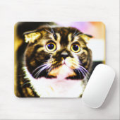 Hilarieuze foto van een grappige kat. Bestel nu Muismat (Met muis)