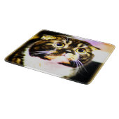 Hilarieuze foto van een grappige kat. Bestel nu Snijplank (Hoek)