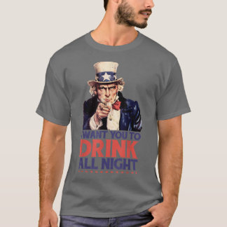 Hilarious 4 juli oom Sam ik wil dat je een Drink h T-shirt