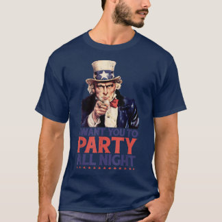 Hilarious 4 juli oom Sam ik wil dat je een feestje T-shirt
