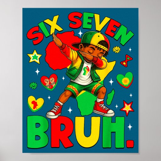 Hilarious African Black Dabbing Bruh Seven History Poster (Voorkant)