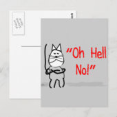 Hilarious Cat Art Cards en Gifts-Cat Lovers Briefkaart (Voorkant / Achterkant)