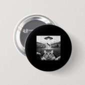 Hilarious Cat Selfie Ufo Cow Abduction Alien Meme  Ronde Button 5,7 Cm (Voorkant /achterkant)