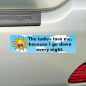 Hilarious Crude Cartoon Sun Bumpersticker (Op auto)