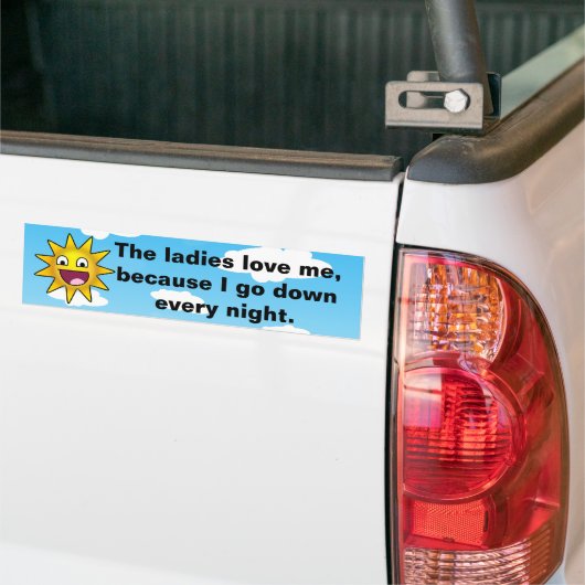 Hilarious Crude Cartoon Sun Bumpersticker (Op Truck)