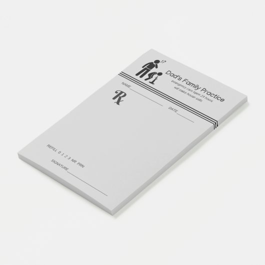 Hilarious Dad's Family Practice Prescription Pad Post-it® Notes (Schuin)