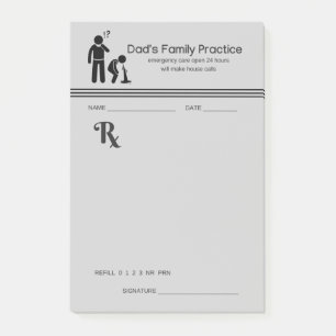 Hilarious Dad's Family Practice Prescription Pad Post-it® Notes