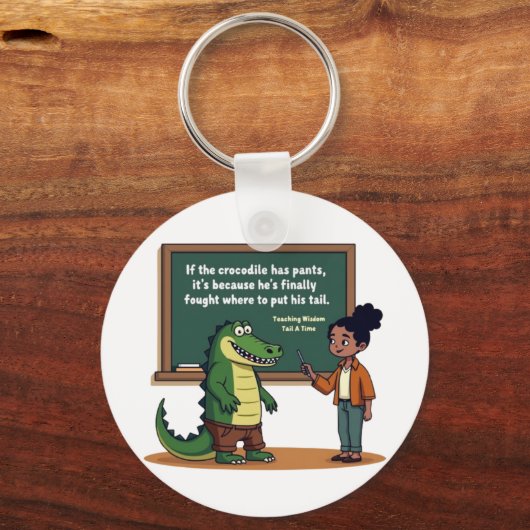 Hilarious Dinosaur Teacher Sleutelhanger (Voorkant)