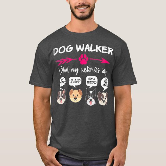 Hilarious Dog Walker Gifts Pups Funny Dog Pet T-shirt (Voorkant)