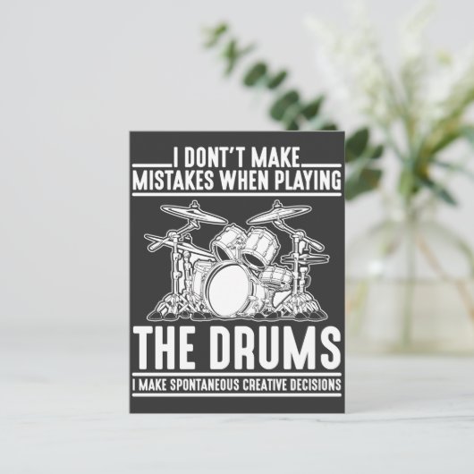Hilarious Drumming Musician Percussion Drum Player Briefkaart (Staand voorkant)